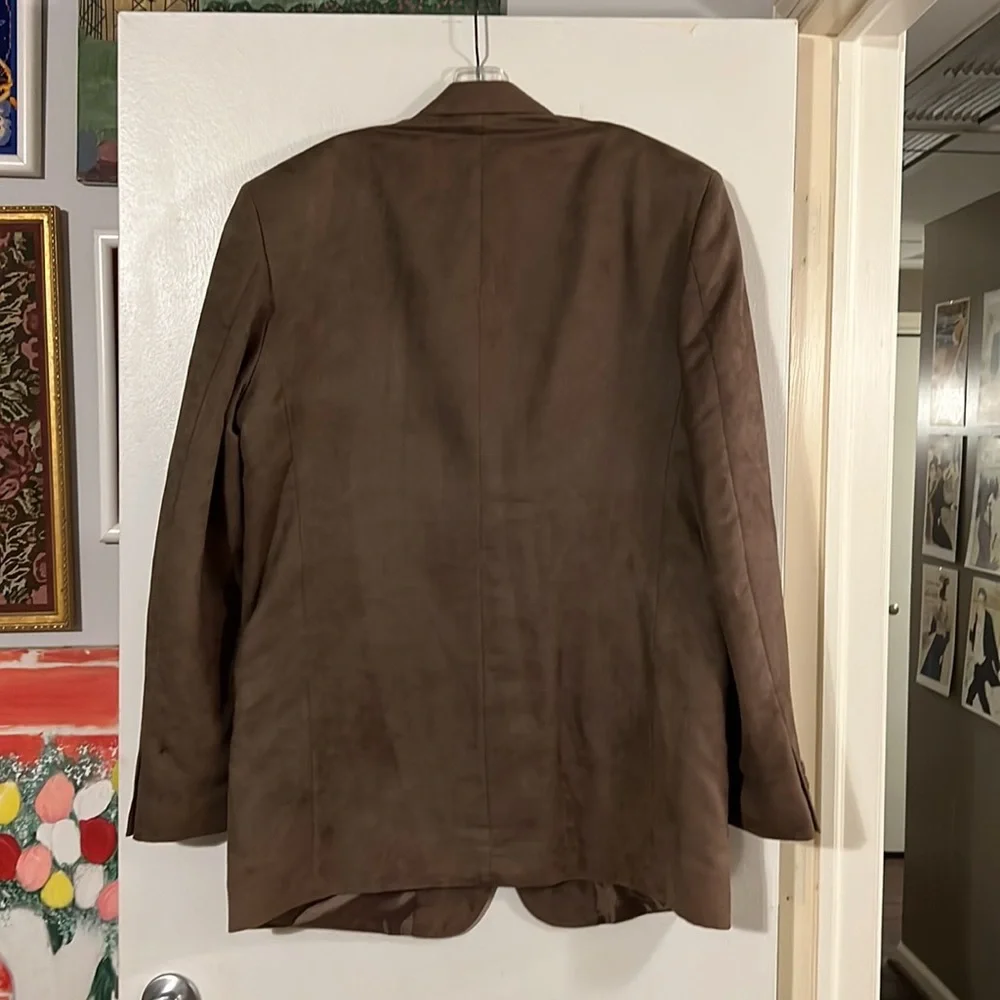 Personal choice mens mushroom color ultra suede blazer